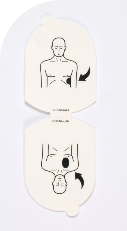 A pair of ecg pads with high quality labels.