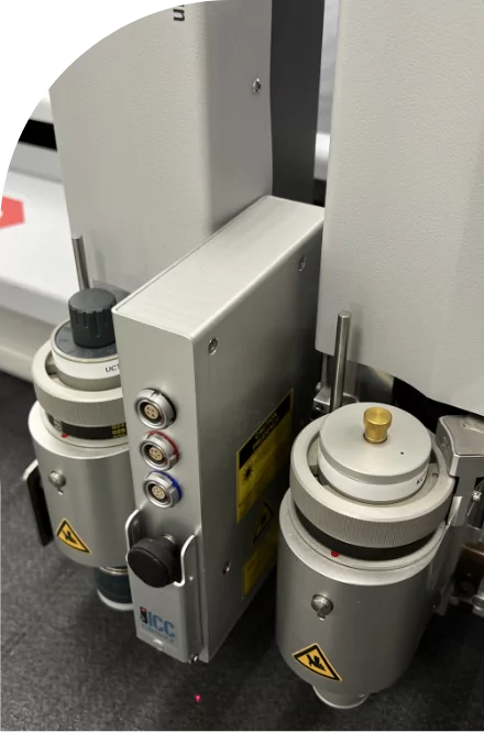 A laser machine capable of producing high quality medical labels and decals.